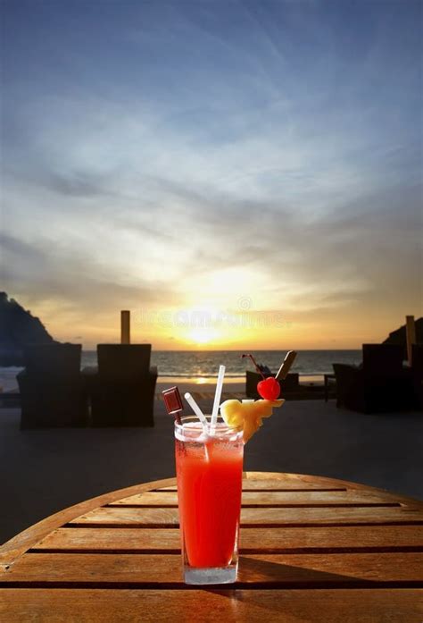 Sweet Cocktail On Sunset Beach Stock Image Image Of Juice Travel 10397381