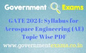 Gate Aerospace Engineering Syllabus Exam Pattern Government Exams