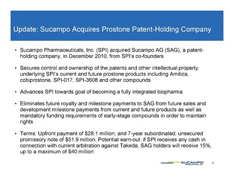 Sucampo Pharmaceuticals Inc Form 8 K Ex 991 Exhibit 991