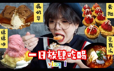 一日放肆吃喝系列vlog第一期｜北京探店｜北京美食｜吃播｜豆腐汤｜蛋挞｜漏奶华｜绵绵冰｜ 哔哩哔哩 Bilibili