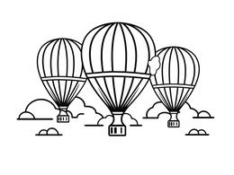 Cute Hot Air Balloon Design Coloring Page