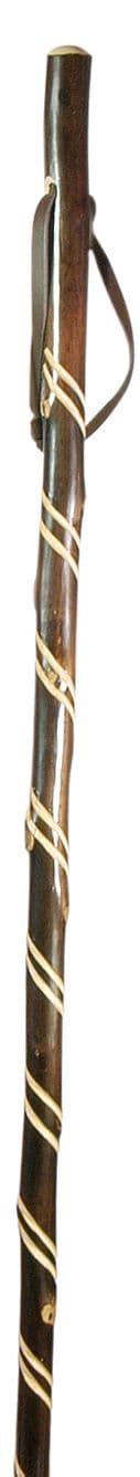 Classic Canes Chestnut Hiking Staff With Spiral Carving And Combi