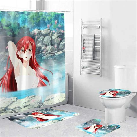 Fairy Tail Girls Hot Spring Erza Scarlet Combo Bathroom Set Wexanime