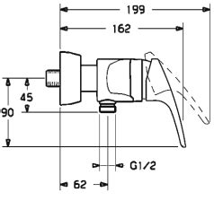 HANSAMIX Einhand Brause Batterie DN 15 G 1 2