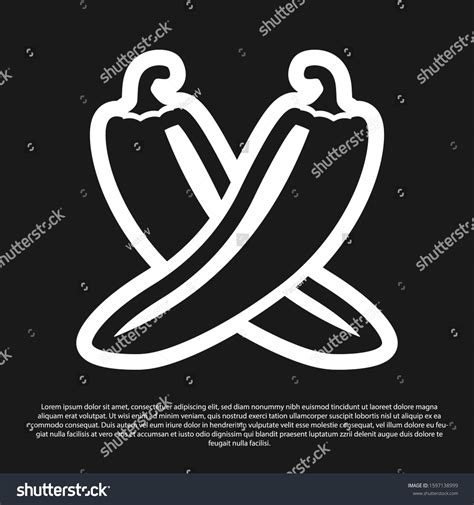 Black Crossed Hot Chili Pepper Pod Stock Illustration Shutterstock