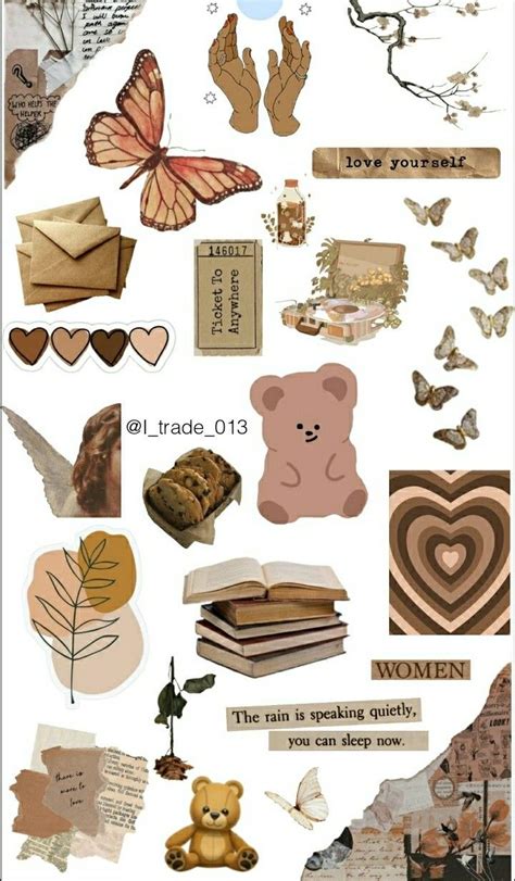 Brown Aesthetic Stickers