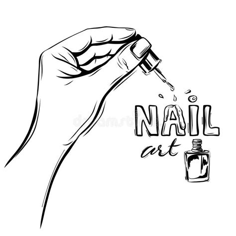 Vector Concept of Nail Art on a White Isolated Background. Stock Vector ...