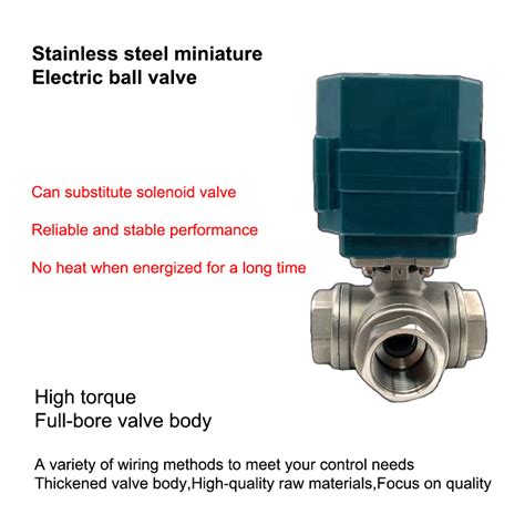 Dn15 25 Motorized Ball Valve Stainless Steel 3 Way Full Bore Big Torque