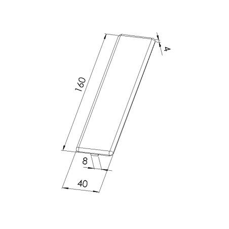 Embout profilé aluminium 8 mm 160x40 mm Noir elcom shop