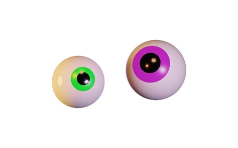 3d Render Of Two Eyeballs Halloween Celebration Concept Isolated