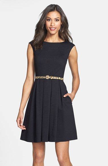 Eliza J Cutout Back Belted Ponte Knit Fit And Flare Dress Nordstrom