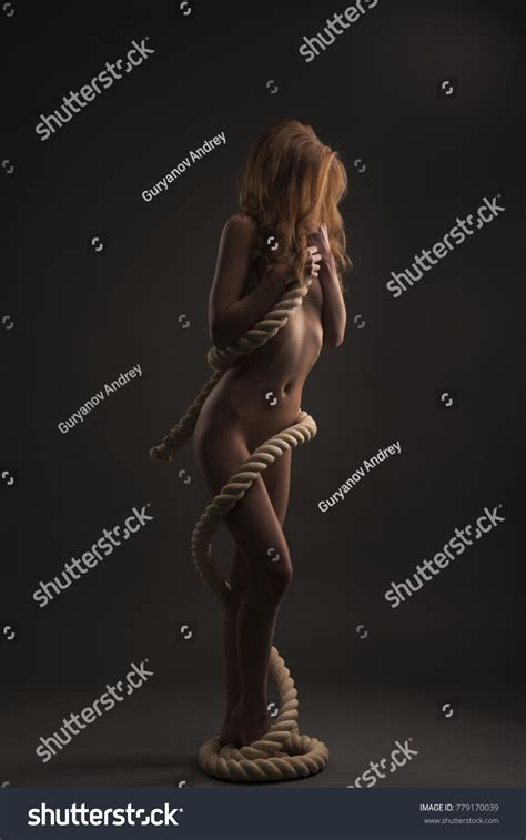 Naked Girl Wrapped Rope Bdsm Style Stock Photo Shutterstock