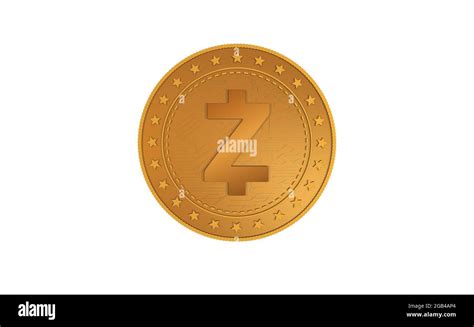 Zcash Zec Cryptocurrency Symbol Isolated Gold Coin On Green Screen