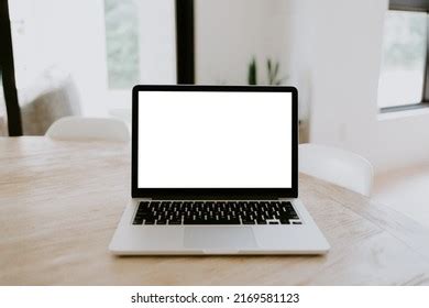 Laptop Blank White Screen Stock Photo 2169581123 | Shutterstock