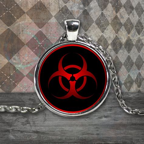 Toxic Biological Hazard Symbol Necklace Biohazard Jewelry Etsy