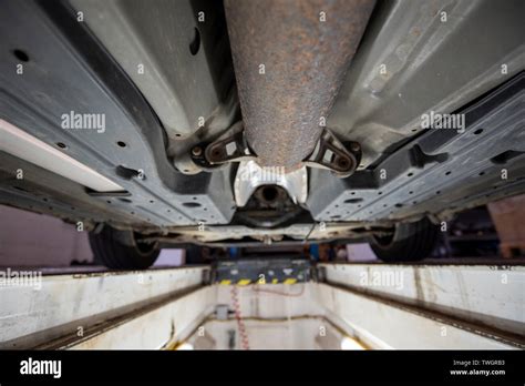 Toyota Prius Stolen Catalytic Converter View Underneath Vehicle From