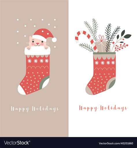 Christmas stocking Royalty Free Vector Image - VectorStock