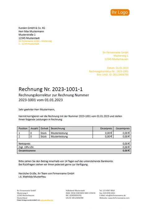 Rechnungskorrektur Richtig Ausstellen So Geht S Richtig