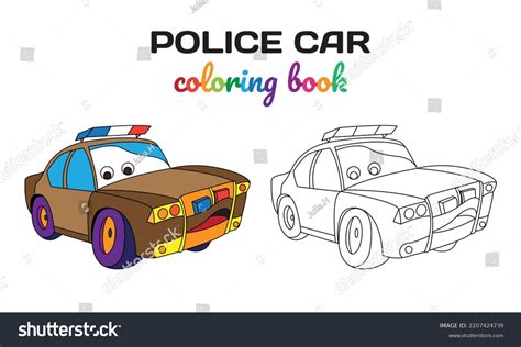 Cartoon Police Car Boys Small Funny Stock Vector (Royalty Free) 2207424739 | Shutterstock