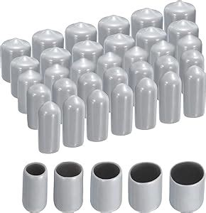 Uxcell 50pcs Round Rubber End Caps 1 4 3 8 1 2 5 8 3 4 Grey Vinyl