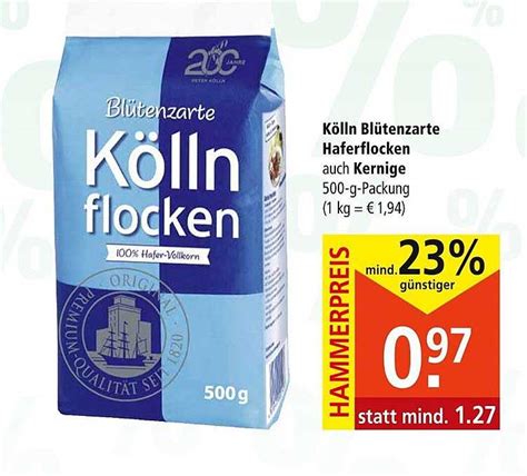 K Lln Bl Tenzarte Haferflocken Kernige Angebot Bei Marktkauf