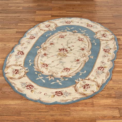 Rose Aubusson Sculpted Oval Rugs