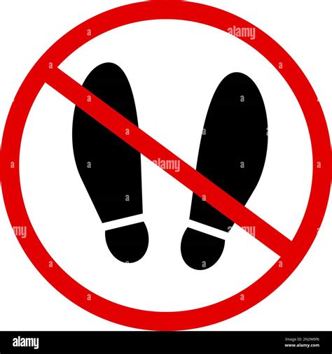 No Shoes Allowed Sign Strictly No Shoes On The Floor Editable Vector