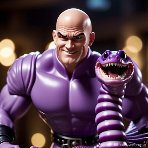 Mr Clean Vs No Eyes Purple Worm In Headlock Stable Diffusion Online