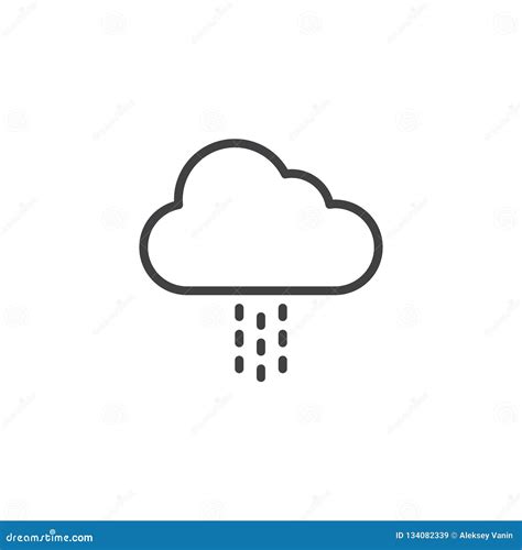 Icono Del Esquema De La Nube Y De La Lluvia Ilustración Del Vector