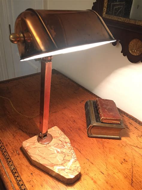 Antiques Atlas Iconic 1940 Desk Lamp Copper And Marble Fare As156a2223