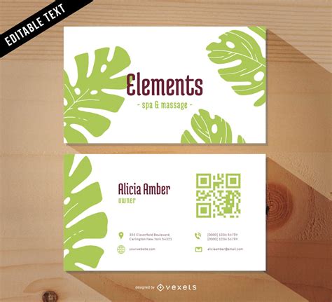 Free Beautiful Spa Business Card Template Vector Download Spa Business ...