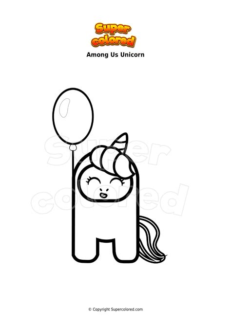 Dibujo Para Colorear Among Us Unicorn Supercolored