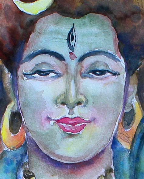 Lord Shiva Poster Portrait Print Of Original Watercolour Etsy