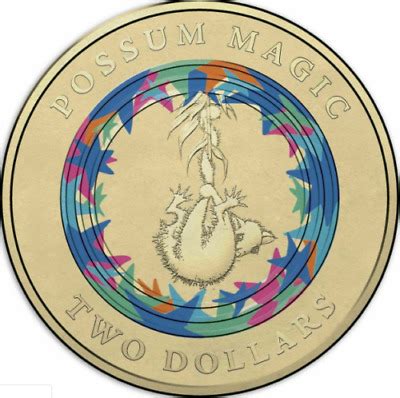 Australian Two Dollar 2 Coin 2017 POSSUM MAGIC Coloured Invisible