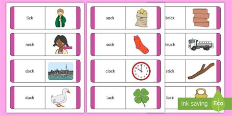 Ck Words And Picture Cards Sound Matching Game