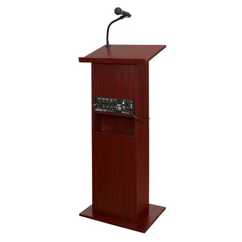 Oklahoma Sound M Pls My Lwm Mahogany Power Plus Lectern With Sound