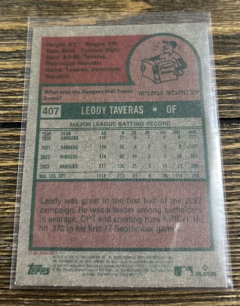 Topps Heritage Leody Taveras Short Print Sp Rangers Ebay