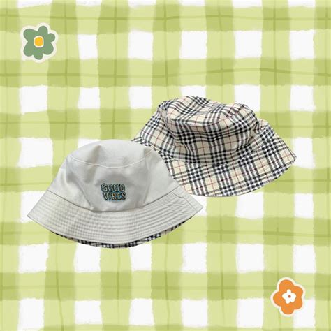 Reversible Cream Bucket Hat On Carousell