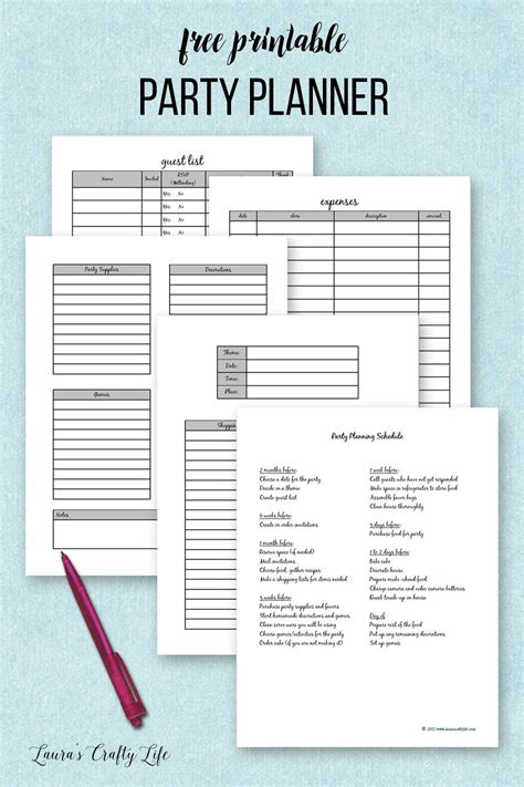 Free Party Planner Printable Party Planning Printable Party Planning