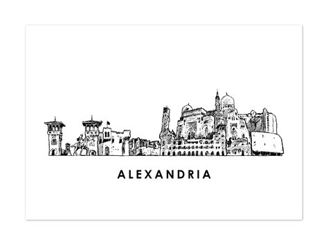 Alexandria Skyline Poster City Wall Art Minimalist Poster - Etsy