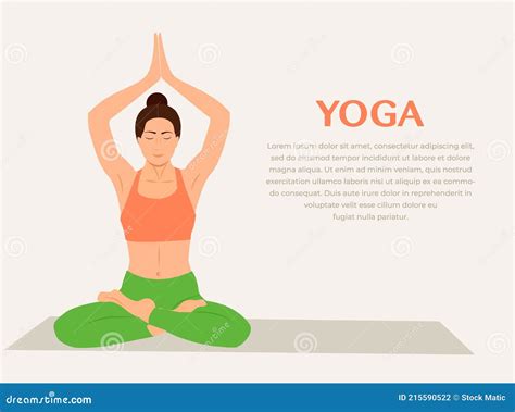 Woman Doing Yoga Sukhasana Pose Vector Illustration Stock Vector