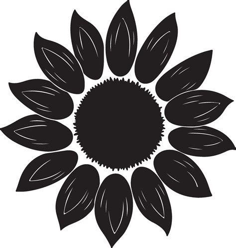 Sunflower Silhouette Vector Illustration White Background 41163910 ...