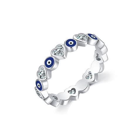 Anillos Abiertos De Circ N De Mal De Ojo Azul Turco De La Suerte Para