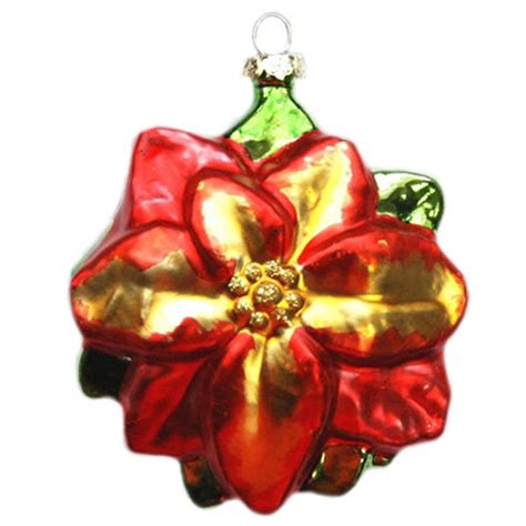 Traditional Poinsettia Christmas Ornament