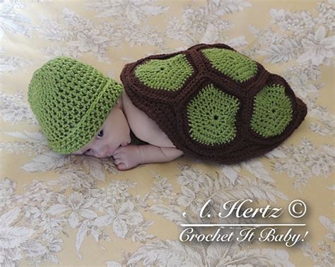 Ravelry Crochet Turtle Cover And Hat Photo Prop Set Pattern By Crochet