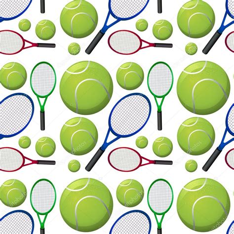 Seamless Background With Tennis Rackets And Balls — Stock Vector