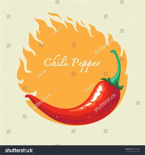 Hot Chili Pepper Fire Background Stock Vector Royalty Free