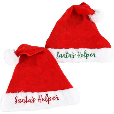 2 Pack Santa's Helper Hats for Kids Christmas Costume Accessories ...