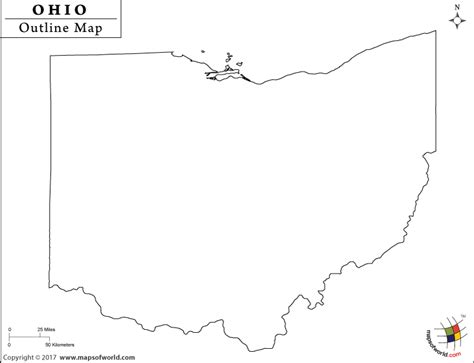 Blank Map of Ohio | Ohio Outline Map