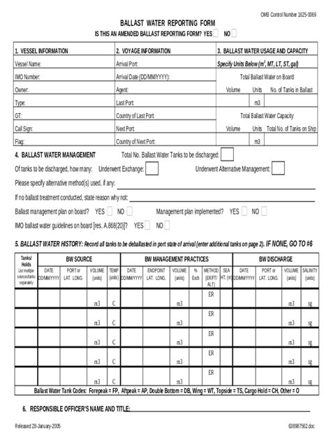 Appendix 1 BALLAST WATER REPORTING TO BE Doc Template PdfFiller